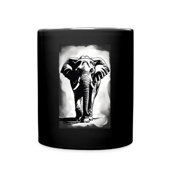 Elefant | Wildtier | Afrika | Kindermotive - Tasse einfarbig - Schwarz - Vorne