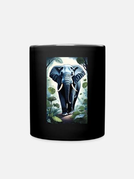 Éléphant | Animal sauvage | Afrique | Motifs pour enfants - Mug uni - noir