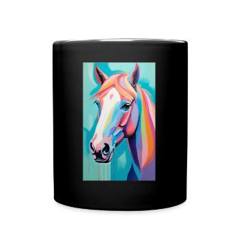 Horse | Horse Riding | Animal | Mount | Colorful - Full Colour Mug - black - Front