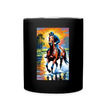 Horse | Horse Riding | Animal | Mount | Colorful - Full Colour Mug - black - Front