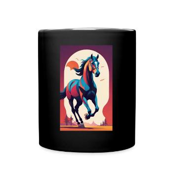 Horse | Horse Riding | Animal | Mount | Colorful - Full Colour Mug - black - Front