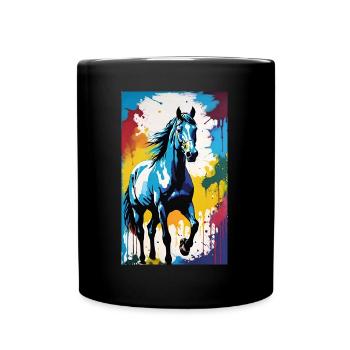 Horse | Horse Riding | Animal | Mount | Colorful - Full Colour Mug - black - Front