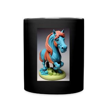 Horse | Horse Riding | Animal | Mount | Colorful - Full Colour Mug - black - Front