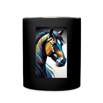 Horse | Horse Riding | Animal | Mount | Colorful - Full Colour Mug - black - Front
