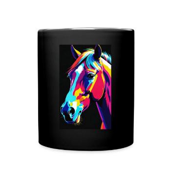 Horse | Horse Riding | Animal | Mount | Colorful - Full Colour Mug - black - Front
