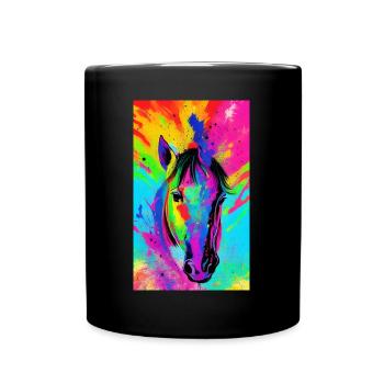 Horse | Horse Riding | Animal | Mount | Colorful - Full Colour Mug - black - Front