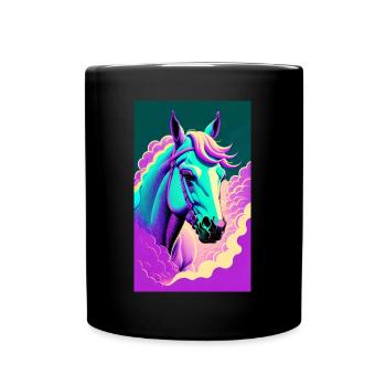 Horse | Horse Riding | Animal | Mount | Colorful - Full Colour Mug - black - Front