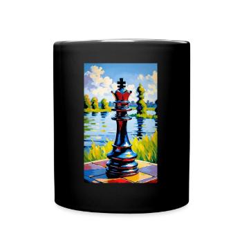 Schach | Schachfigur | Schachspieler - Tasse einfarbig - Schwarz - Vorne