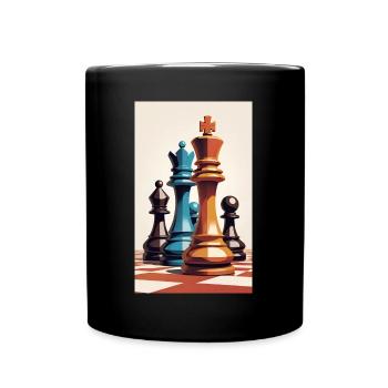 Schach | Schachfigur | Schachspieler - Tasse einfarbig - Schwarz - Vorne