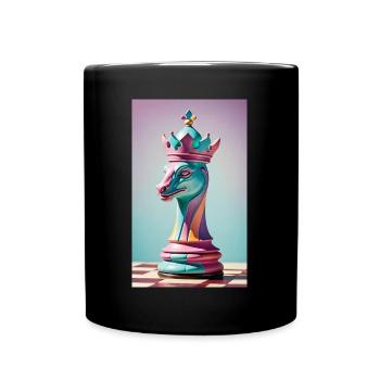 Schach | Schachfigur | Schachspieler - Tasse einfarbig - Schwarz - Vorne