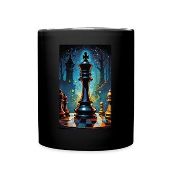Schach | Schachfigur | Schachspieler - Tasse einfarbig - Schwarz - Vorne