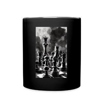 Schach | Schachfigur | Schachspieler - Tasse einfarbig - Schwarz - Vorne