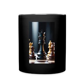 Schach | Schachfigur | Schachspieler - Tasse einfarbig - Schwarz - Vorne