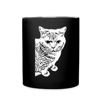 british shorthair cat white white cats - Full Colour Mug - black - Front