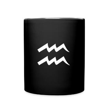 Zodiac Sign Aquarius White Gift Idea - Full Colour Mug - black - Front