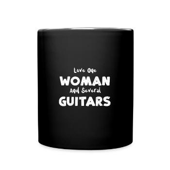 Love One Woman And Several Guitars - Full Colour Mug - black - Front