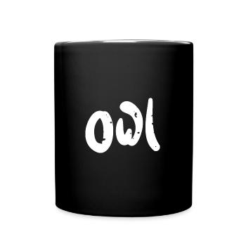 Owl - Birds - Tasse einfarbig - Schwarz - Vorne