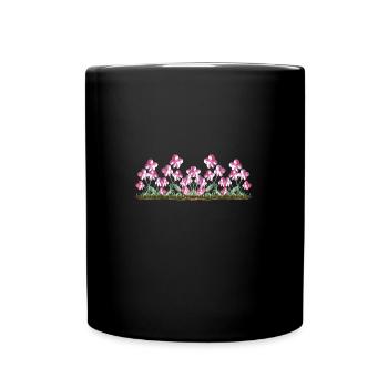 fleurs roses scintille plante symbole de la nature - Mug uni - noir - Devant
