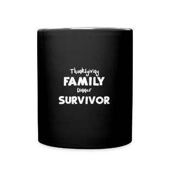 Thanksgiving Family Dinner Survivor - Full Colour Mug - black - Front