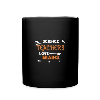 Science Teachers love brains - Tasse einfarbig - Schwarz - Vorne