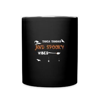 Thick Thighs and Spooky Vibes - Full Colour Mug - black - Front