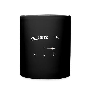 I Bite - Halloween - Tasse einfarbig - Schwarz - Vorne