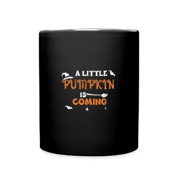 A Little Pumpkin Is Coming - Full Colour Mug - black - Front