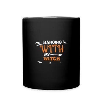 Hanging With My Witch - Halloween - Tasse einfarbig - Schwarz - Vorne
