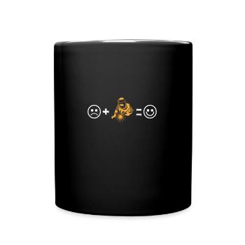 Schweissn ist leben - Tasse einfarbig - Schwarz - Vorne