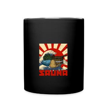 Retro Sauna Spa Massage Banja Saunameister - Tasse einfarbig - Schwarz - Vorne