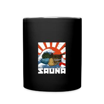 Retro Sauna Spa Massage Banja Saunameister - Tasse einfarbig - Schwarz - Vorne