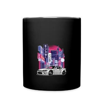 Nächtliche Stadt S15 Silvia Drift Königin JDM - Tasse einfarbig - Schwarz - Vorne