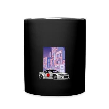 Nächtliche Stadt S15 Silvia Drift Königin Flagge - Tasse einfarbig - Schwarz - Vorne