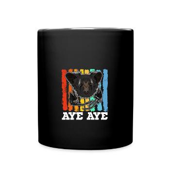 Süßes Fingertier Aye-Aye Primat Lemuren Madagaskar - Tasse einfarbig - Schwarz - Vorne