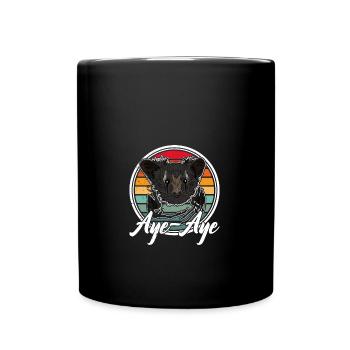 Aye-Aye Primat Lemur Madagaskar Retro - Tasse einfarbig - Schwarz - Vorne