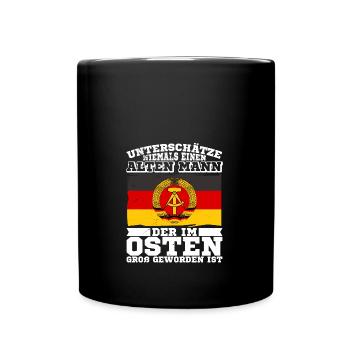 Wappen DDR GDR Ossi Osten Flagge Mann - Tasse einfarbig - Schwarz - Vorne