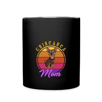 Meilleur Chihuahua Maman Chien Rétro - Mug uni - noir - Devant