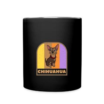 Chihuahua Chien Retro Tee - Mug uni - noir - Devant