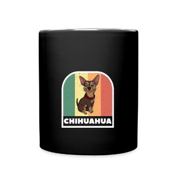 Chihuahua Chien Retro Tee - Mug uni - noir - Devant