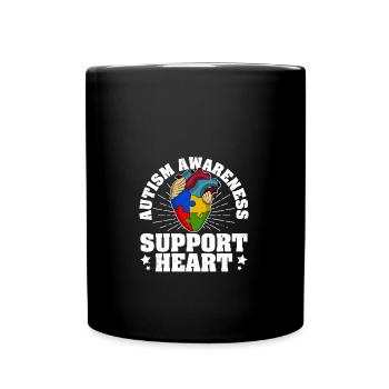 Sensibilisation à l’autisme, soutien cardiaque, cœur - Mug uni - noir - Devant