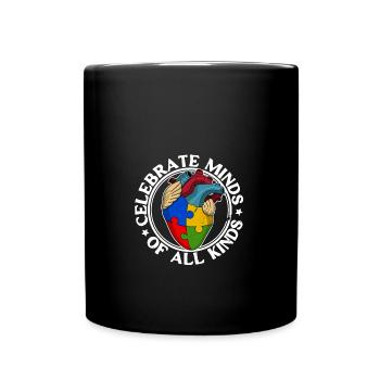 Célébrez les esprits de toutes sortes de cœurs autistes - Mug uni - noir - Devant