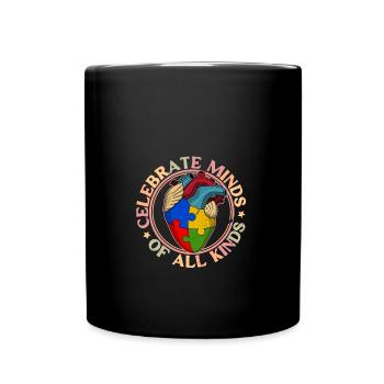 Célébrez les esprits de toutes sortes de cœurs autistes - Mug uni - noir - Devant