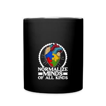 Normaliser les esprits de toutes sortes Autisme Cœur - Mug uni - noir - Devant
