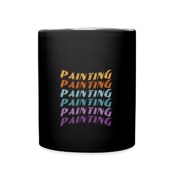 Peinture Peinture Coulée Vernis Construction Peinture - Mug uni - noir - Devant