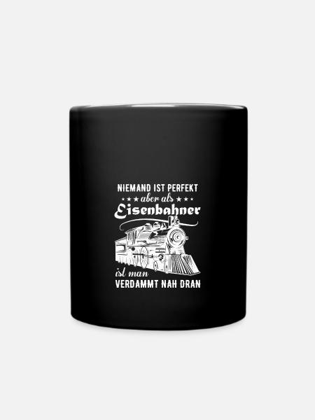 Lokomotive Eisenbahner Perfekt man - Tasse einfarbig - Schwarz
