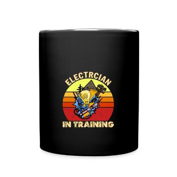 Electrician in training Lighting Technician Lamp Profession - Full Colour Mug - black - Front