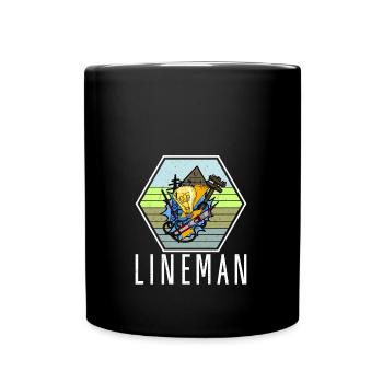 Monteur de lignes, électricien, technicien en éclairage, lampe Profession - Mug uni - noir - Devant