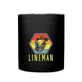 Monteur de lignes, électricien, technicien en éclairage, lampe Profession - Mug uni - noir - Devant