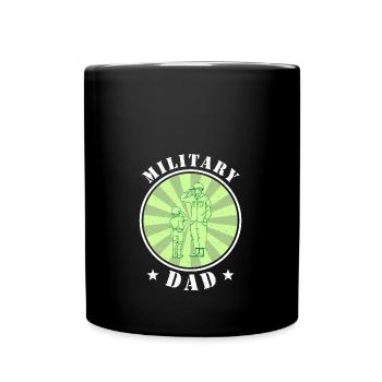 Papa Papa Fête des pères Soldat militaire - Mug uni - noir - Devant