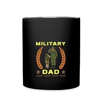 Papa Papa Père Fête des pères Soldat militaire - Mug uni - noir - Devant